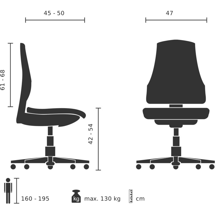 Офісне крісло ROVO XP Basic 1470, крісло керівника, ергономічне обертове крісло з динамічною спинкою, чорна тканина