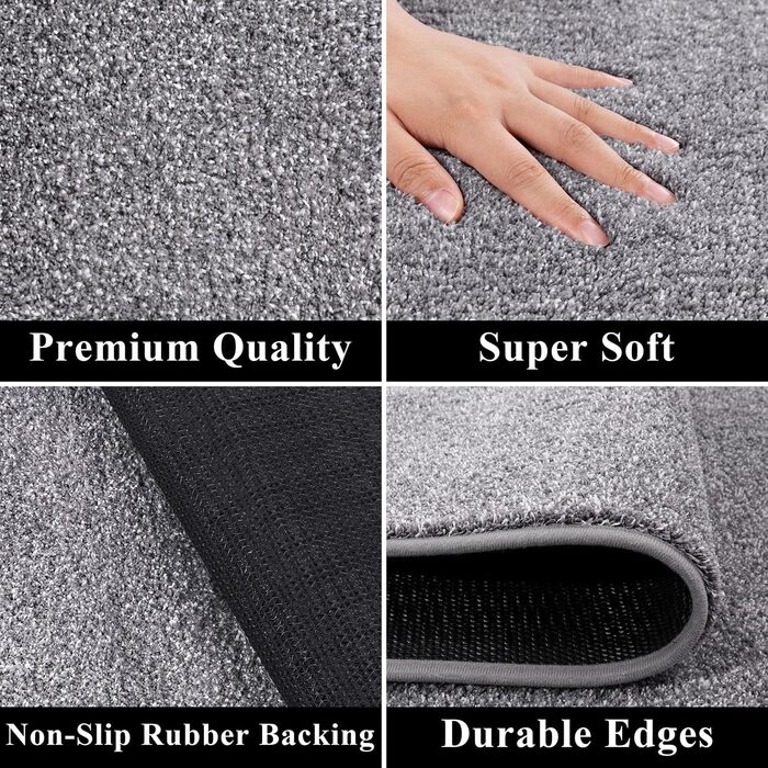 Килимова доріжка SHACOS 50x150 см, нековзка доріжка для передпокою, м&39який кухонний килимок, можна прати, сучасна доріжка для передпокою для кухні, входу, вітальні, сірий 50x150 см сірий