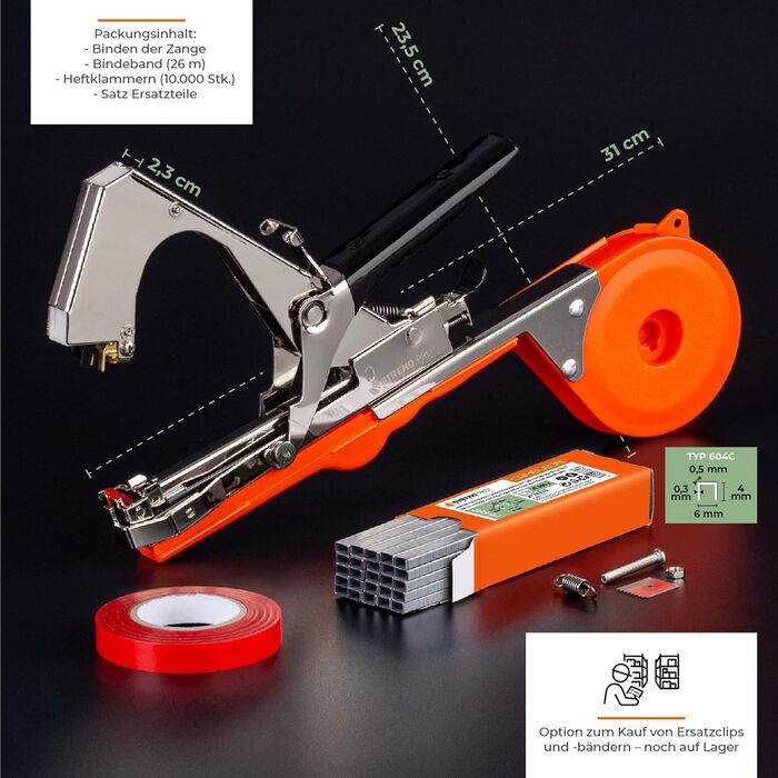 Машина для обв&39язування рослин STREND PRO Cameleon Плоскогубці для обв&39язування рослин, включаючи рулон для обв&39язування, скоби Плоскогубці для обв&39язування рослин для помідорів, винограду, виноградників, огірків Садові аксесуари, Аксесуари для ро