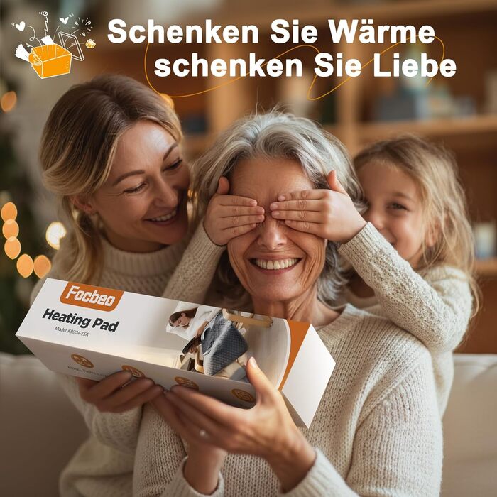 Грілка XXXL з автоматичним вимкненням (80 x 60 см), електрична грілка з 6 температурними режимами та 4 таймерами для спини, плечей, живота, ніг, швидкий нагрів, можна прати в пральній машині 6080 см