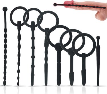 Розкішний набір з 8 уретральних розширювачів, силіконовий уретральний розширювач, багатофункціональні пробки, секс-іграшки, пеніс, стимуляція простати, еротична секс-іграшка для чоловіків, соло (чорний)