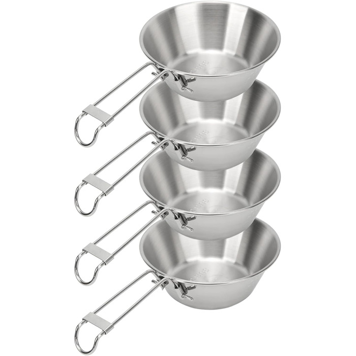 Кемпінгове начиння VGEBY, миски з нержавіючої сталі 304, портативні, складні кемпінгові миски для походів та подорожей, набір з 4 предметів об&39ємом 300 мл