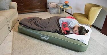 Ліжко Coleman Air Bed Comfort односпальне, надувний матрац для внутрішнього/зовнішнього використання 1 особа, велюрове гостьове ліжко, односпальне ліжко Comfort, кемпінгове ліжко для походів, трекінгу, фестивалів, 188 x 85 x 22 см, макс. 148 кг