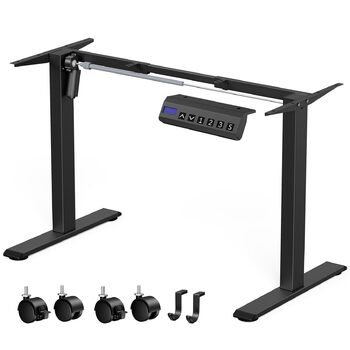 Електрично регульовані по висоті ніжки столу з потужним двигуном, регульована по висоті рама столу з колесами, рама столу з 3 налаштуваннями пам&39яті та функцією захисту від зіткнень 72-116 см