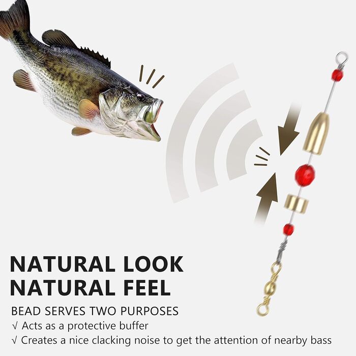 Рибальські оснастки Carolina, 5 шт. , готова оснастка CRR Carolina Ready Rig з латуні, попередньо зібрана, з рибальським вантажем, вертлюгом для лову окуня, для морської та прісної води, розміри 1/4, 3/8, 1/2, 3/4, 28,3 г, золотистого кольору, 3/4 унції -
