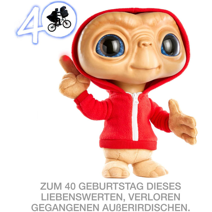 М'яка іграшка Mattel E.T. позаземний 40-річчя, плюшевий ET з підсвіткою та звуками, подарунок для колекціонерів, для дітей від 4 років, багатокольоровий