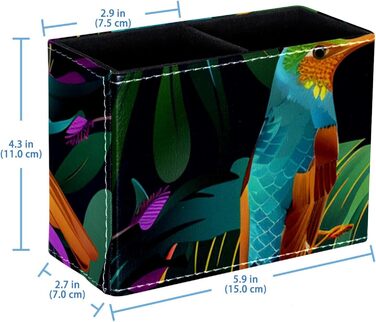 Органайзер для пензликів для макіяжу, тримач для пензлика, органайзер для ручок, сучасна квітка тропічних джунглів колібрі, тумбочка, органайзер для столу Pattern 4821