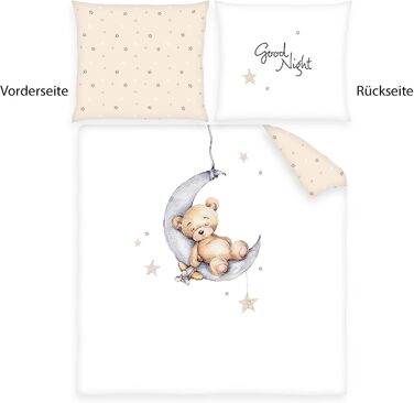 Комплект постільної білизни для дитячого ліжечка Teddy Bear, наволочка 35 х 40 см з готельною вставкою, підодіяльник 80 х 80 см з