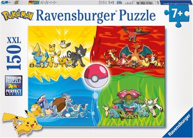 Дитячий пазл Ravensburger 10035 - Типи покемонів - 150 елементів XXL Пазл Покемон для дітей від 7 років, іграшка Покемон, подаруно