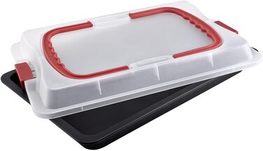 Деко для випічки Dr. Oetker Bake & Go з транспортувальною витяжкою 3в1 деко для випічки, зберігання та транспортування з антиприга