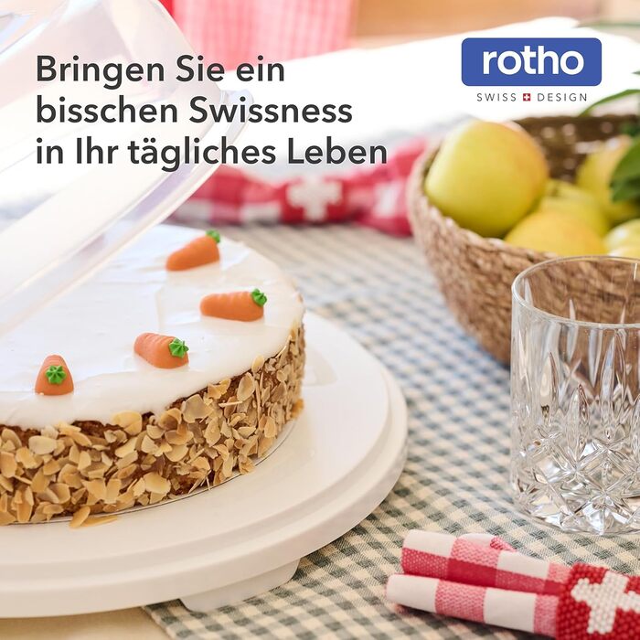 Контейнер для тортів Rotho Fresh високий з піддонами, харчовий пластик (PP) без BPA, рожевий, (35.5 x 34.5 x 26.0 см) Рожевий/Прозорий