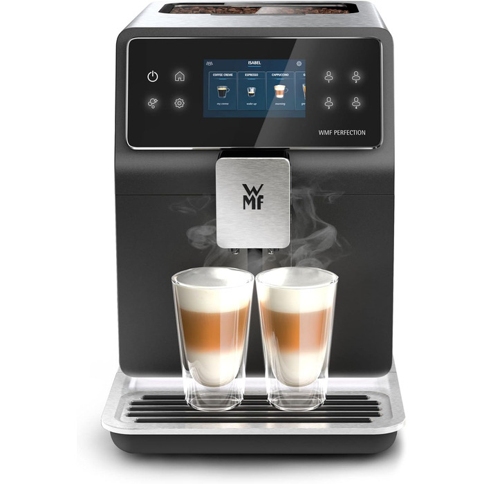 Повністю автоматична кавоварка WMF Perfection 880L з молочною системою, 18 напоїв, подвійний термоблок, кавомолка з нержавіючої сталі, профіль користувача, контейнер для молока 1 л