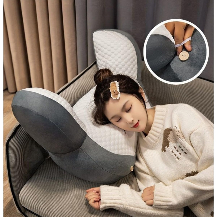 Подушка для читання, 60 x 40 см, м&39яка плюшева подушка для спини, ліжко, мила подушка для читання з тваринами для дітей та дорослих, багатофункціональна подушка для спинки дивана, для ігор, перегляду телевізора, розслабляючий стиль 2