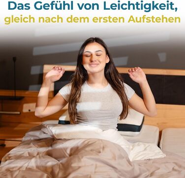 Ортопедична подушка The Flow Pillow Ергономічна подушка для голови від болю в шиї з піни з ефектом пам&39яті - двостороння подушка 2-в-1, подушка для підтримки шиї для сну на боці та на спині, один предмет (подушка для голови)