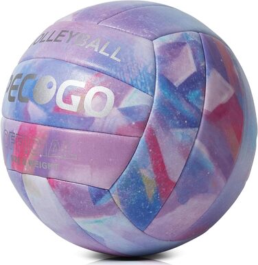 Волейбольний м'яч Тренувальний, Розмір 5, М'яка штучна шкіра, Фіолетовий, Для приміщень та вулиці, Для початківців та дорослих