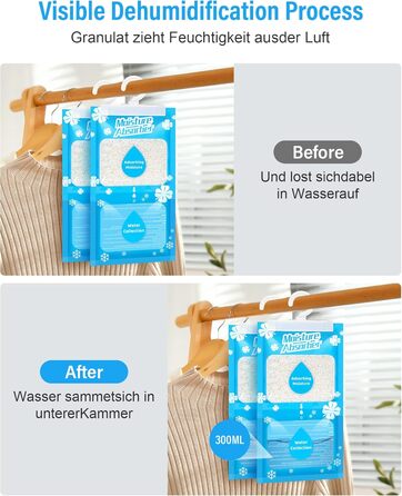 Х 230 г підвісний осушувач повітря, пакети для шафи, одноразові гранули для сушіння, підходить для поглинання вологи для дому, пральні, запахи, без запаху, 20 упаковок по 230 г, 20 шт., 20