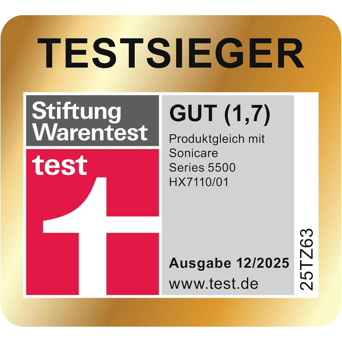 Звукова зубна щітка Philips Sonicare 5500, біла (HX7110/02). 2 режими чищення, контроль тиску, EasyStart, SmartTimer та BrushPacer. У комплекті футляр.