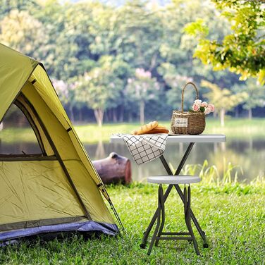 Складаний стіл Невеликий кемпінговий стіл Складаний стіл 2,5 фута/76x50 см Портативний садовий стіл Балконний стіл Складаний стіл Обідній стіл для кухні Барбекю Кейтеринг Вечірка, Білий стіл 76 см * 50 см