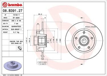 Гальмівні диски Brembo 08.B391.27