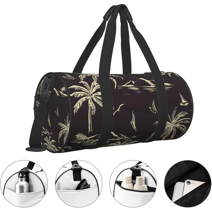 Дорожня сумка-циліндр з пальмовим принтом, спортивна сумка для чоловіків та жінок, сумка-мішок, спортивна сумка