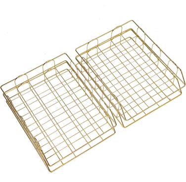 Лоток для документів A4, золотий, 4-елементний металевий стелаж для документів, лоток для паперу, що штабелюється, відділення для зберігання, настільний органайзер із золотим сітчастим дизайном