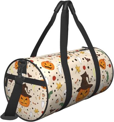 Дорожня сумка-циліндр з дизайном гарбуза-привида, спортивна сумка для чоловіків та жінок, сумка-мішок, спортивна сумка