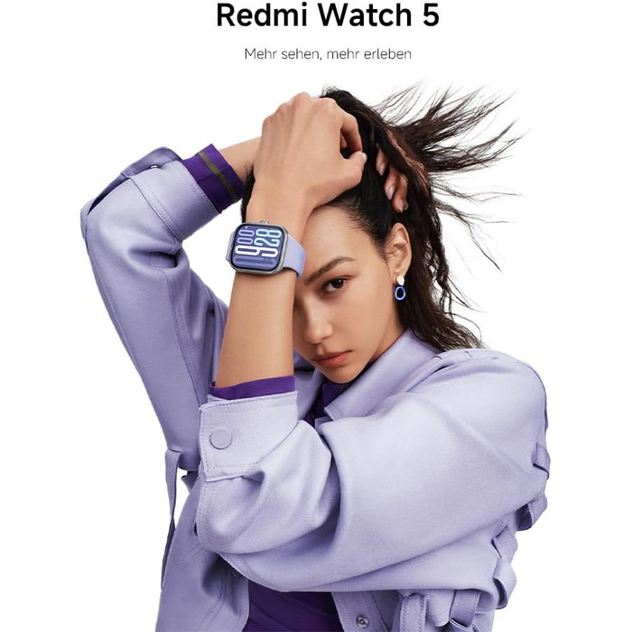 Розумний годинник XIAOMI Redmi Watch 5, відстеження спорту та фітнесу, 2.07-дюймовий AMOLED-дисплей, 24 дні роботи від батареї, понад 150 спортивних режимів, моніторинг серцевого ритму, відстеження сну, водонепроникність 5 атм, GPS, Android та iOS, срібля