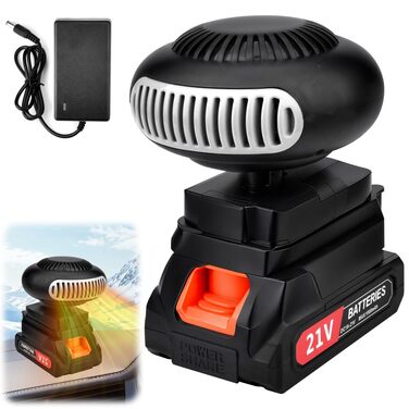 Автомобільний обігрівач з акумулятором, вентилятор-обігрівач на акумуляторі, портативний електромобільний розморожувач лобового скла, USB-обігрівач автомобіля, 2 налаштування температури та зарядний пристрій для акумулятора, розморожувач лобового скла авт