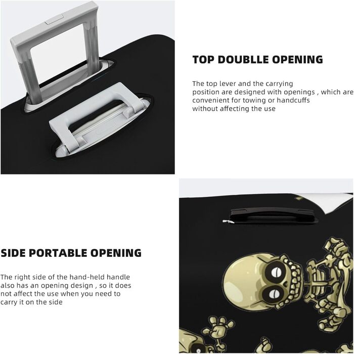 Чохол для валізи Totenkopf, міцний захист для багажу розміром 45.7-81.3 см, XL, чорний