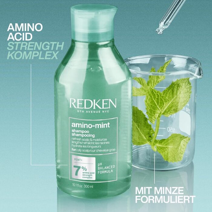 Шампунь Redken Amino Mint для жирної та подразненої шкіри голови, 300 мл