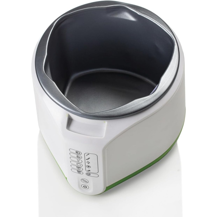 Машина для сиру та йогурту з 6 програмами, м'яка на дотик панель керування, контейнер 500 мл з антипригарним покриттям, максимальна температура 90C, включаючи книгу рецептів, 500 Вт, білий/зелений, 615
