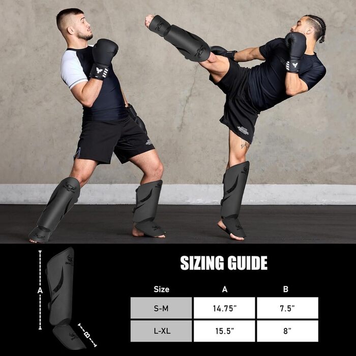Щитки для гомілок BEAST RAGE для кікбоксингу, муай-тай, бойових мистецтв, захист ніг із захистом підйому стопи, щитки для гомілок, карате, боксу, тренувального спорядження MMA, спарингу, бразильського джиу-джитсу, таїландського кульмінатора, чорні S/M