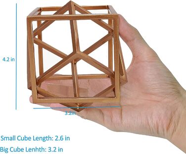 Геометрична залізна статуя Aoneky Cube - мінімалістична скульптура для спальні, вітальні, книжкової полиці, прикраси будинку золото