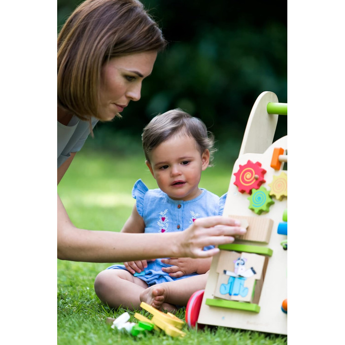 Іграшка для ходьби EverEarth, виготовлена з екологічно чистої деревини Сприяє розвитку ходьби та моторики у малюків Зручна для дітей іграшка з безпечними фарбами на водній основі EE30949