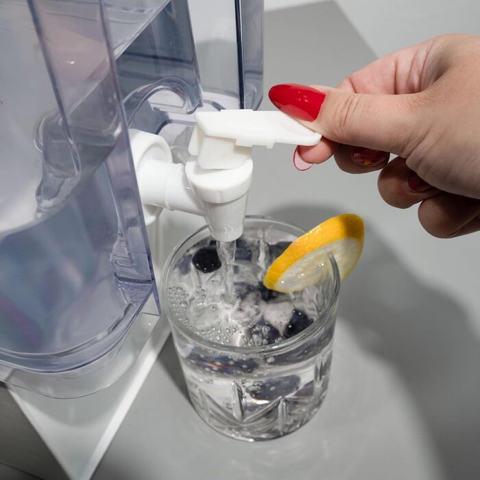 Фільтр для води Aquafloow XXL 9,5 л, фільтр усе в 1, диспенсер для води з краном і фільтром, диспенсер для фільтра для води - Зменшення води, хлору, води та рідин у водозбірнику