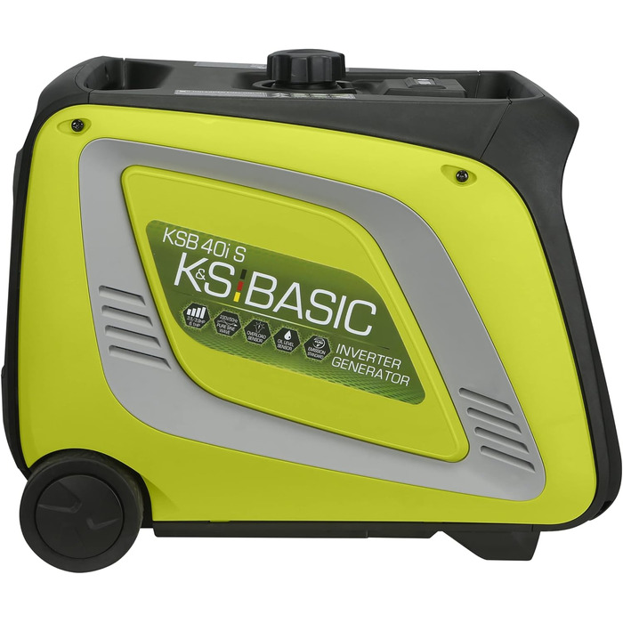 Інверторний генератор KSB 40i S, генератор потужністю 3900 Вт, електронне перетворення електричної енергії, аварійний генератор з двигуном Euro 5, 2 розетки Schuko 230 В, світлодіодний дисплей, режим ECO