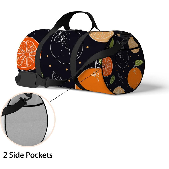 Спортивна сумка для фітнесу, йоги та танців, дорожня сумка для вихідних, помаранчевий принт на чорному фоні, сумка-месенджер для жінок та чоловіків