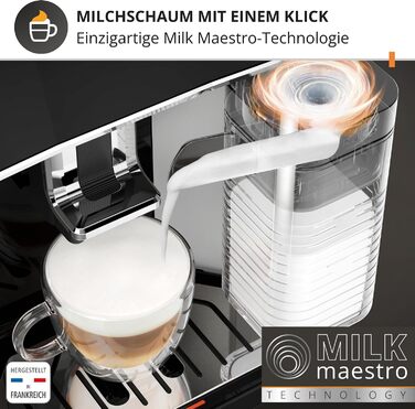 Кавомашина KRUPS Sensation Milk EA912E 6 рецептів кави та молочних напоїв, технологія Milk Maestro для ідеальної пінки, просте керування та легке очищення, компактний дизайн