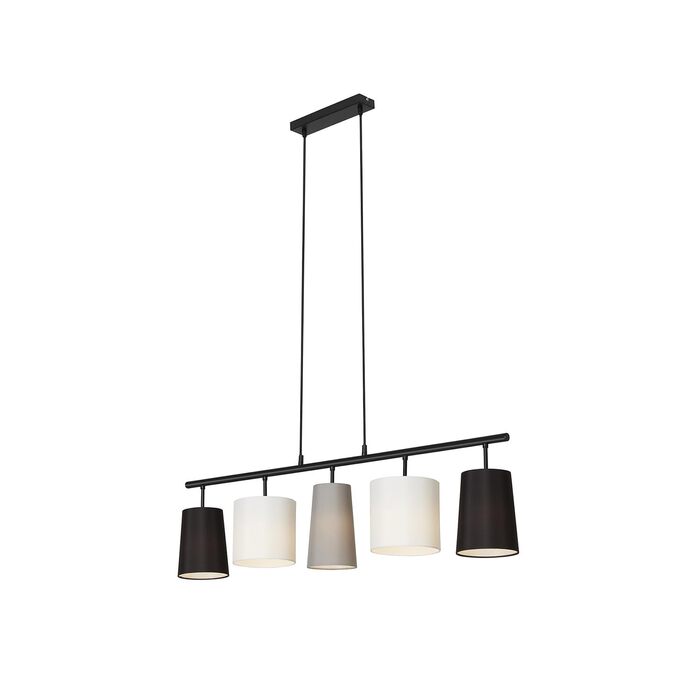 Підвісний світильник BRILONER з тканинним абажуром, патрон E14, макс. 40 Вт, люстра для обіднього столу, вітальні та кухні, 96x120 см, сірий, білий, чорний