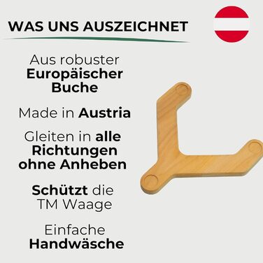 ЗРОБЛЕНО В АВСТРІЇ - Thermomix Gleitbrett aus Solid Holz Buche - Справжнє ковзання завдяки повстяним ковзанням - Мінімалістичний дизайн, 6 und TM5 -