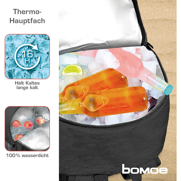 Рюкзак-холодильник 25 л/35 л - Рюкзак для активного відпочинку з функцією охолодження протягом 16 годин - Пляжний рюкзак з багатьма кишенями для зберігання речей - Ізольований рюкзак-холодильник - Рюкзак-холодильник антрацитового або сірого кольору. Антра