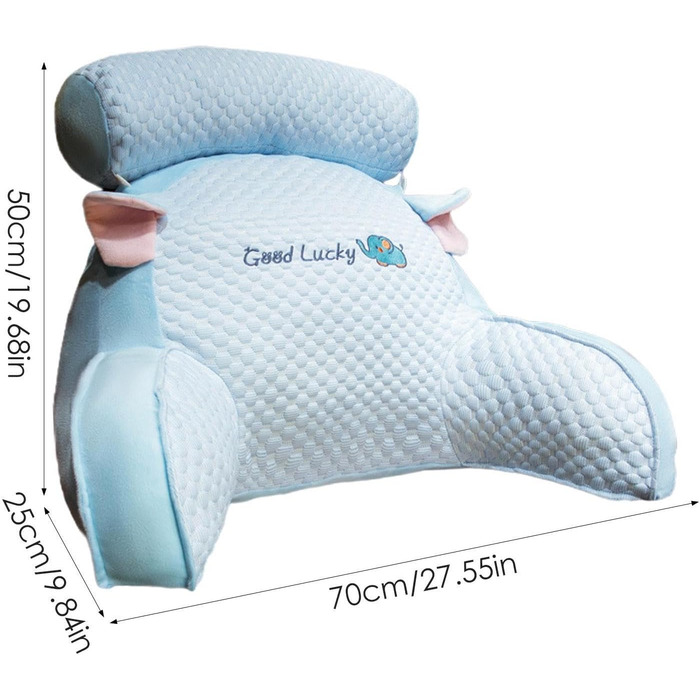 Звичайна мила подушка для читання Ice Silk, подушка для спини з підлокітниками, подушка для читання для ліжка та дивана, подушка для спинки крісла з підлокітниками та опорою для спини, подарункові подушки для чоловіка та хлопця розміром D 705025 см