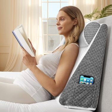 Регульовані подушки, подушки для читання для ліжка та дивана, подушки з піни з ефектом пам&39яті, підставки для ніг для відпочинку, опори для спини, шиї та ніг для читання або перегляду телевізора