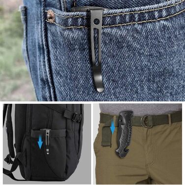 Надзвичайно гострий кишеньковий ніж 5-в-1 Багатофункціональний ніж з чорним лезом з нержавіючої сталі для активного відпочинку та