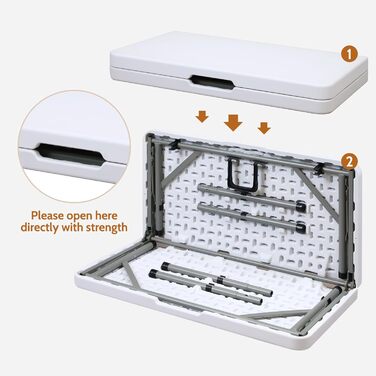 Розкладний стіл HollyHOME, квадратний, 87 см, кемпінговий стіл, розкладний стіл, водонепроникний, садовий стіл, балконний стіл, портативний розкладний стіл, обідній стіл для кухні, барбекю, кейтерингу, вечірки, білий, 87 см * 87 см