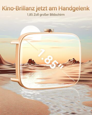 Розумний годинник для чоловіків та жінок з функцією телефону, фітнес-годинник 1,85 дюйма, понад 100 спортивних режимів, фітнес-трекер з моніторингом серцевого ритму/SpO2/сну, крокомір, водонепроникний спортивний годинник IP68 для iOS та Android, рожевий