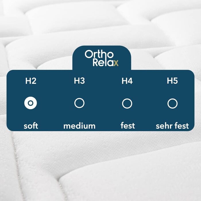 Матрац 90x200 см, висота 23 см, рівень жорсткості H2, 100-денний пробний період, 5-зонний спеціальний комфортний пінопластовий матрац, технологія повітряних каналів та клімат-смуга для покращеної повітропроникності, Oeko-Tex 100 90 x 200 см H2