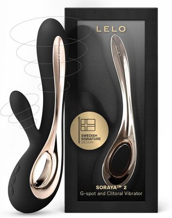 Вібратор LELO SORAYA 2 Rabbit, вібратор для точки G, вібратор для фалоімітатора, вібратор для клітора для жінок, водонепроникний фалоімітатор для жінок, зі стимуляцією клітора та вібрацією для жінок, чорний