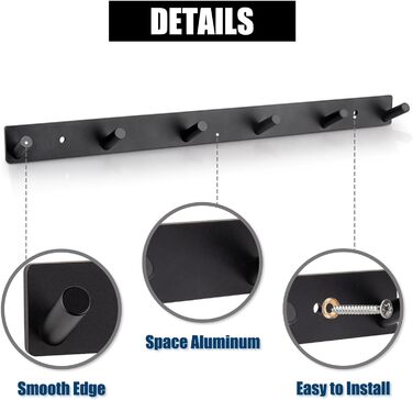 Вішалка для верхнього одягу на 6 гачків, мінімалістичні гачки для верхнього одягу настінна вішалка, гачки для верхнього одягу гачк