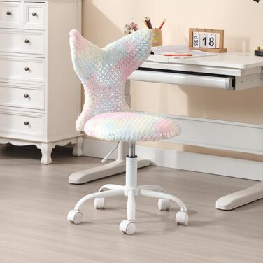 Дитяче крісло Chairus зі штучного хутра для дитячої кімнати, регульоване по висоті дитяче крісло без підлокітників, обертове крісло для дітей (кольорове)